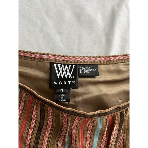 Worth Boho Silk Short Tiered Skirt Womens Size 4 Multicolored Festival Hippie - Picture 4 of 6